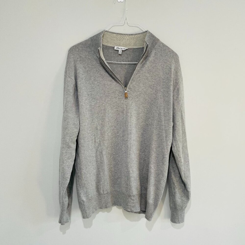 Peter Millar Grey Half Zip Up Sweater Size M